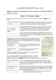 English Worksheet: Around the World in 80 Days Part 1 