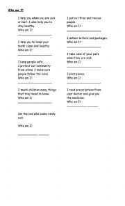 English Worksheet: Community helpers