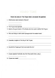 English Worksheet: The Trojan Horse -story-