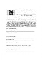 English Worksheet: The Beatles- Past Simple form