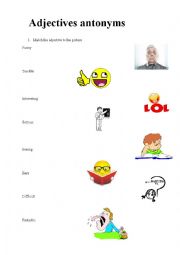 English Worksheet: Adjectives antonyms