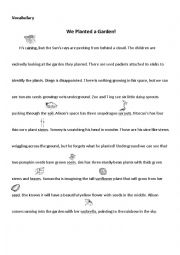 English Worksheet: garden