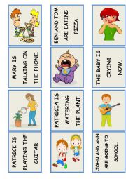 English Worksheet: MEMORY GAME - PART 3 (PRESENT CONTINUOUS)