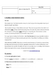 English Worksheet: 9 form test n6