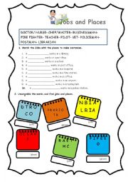 English Worksheet: JOBS AND PLACES