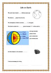 English Worksheet: Life on Earth