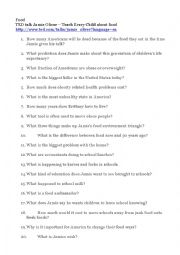 English Worksheet: Jamie Oliver Ted talk - food education