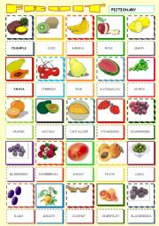 English Worksheet: FRUIT PICTIONARY