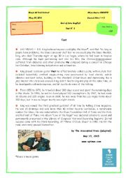 English Worksheet: End-of-term English Test N 3 (Second Arts)
