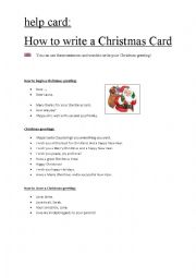 English Worksheet: How to write a Christmas Card