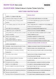 English Worksheet: Master tailor