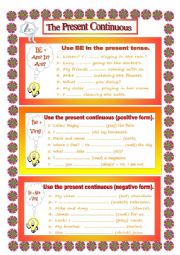 English Worksheet: The Present Continuous