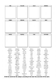 English Worksheet: Colors - association