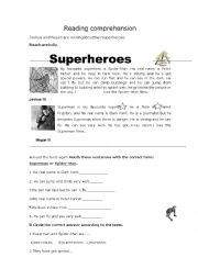 English Worksheet: superheroes