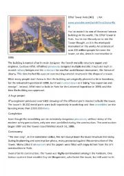 English Worksheet: The Eiffel Tower - Paris