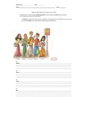 English Worksheet: Describing people: physical appearance  and clothes