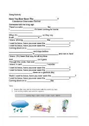 English Worksheet: Have you ever seen the rain - Song Activity