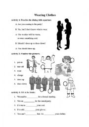 English Worksheet: Wearing Clothes