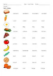 English Worksheet: Food - Like/ dont like - editable