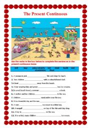 English Worksheet: The Present Continuous