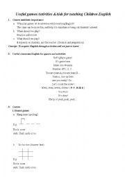 English Worksheet: Useful games