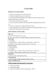 English Worksheet: Lesson plan