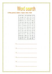 English Worksheet: WORDSEARCH SCHOOL