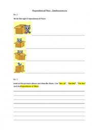 English Worksheet: Prepositions of Place 