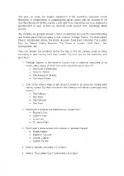 English Worksheet: LONDON QUIZ