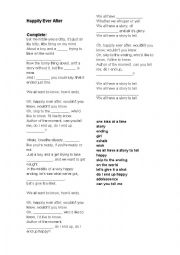 English Worksheet: He Is We- Happily Ever After Worksheet