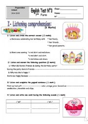 English Worksheet: 7th mid term 3