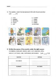 English Worksheet: The Present Continuous Test + weather
