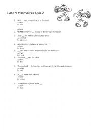 MINIMAL PAIRS V AND B  QUIZ 2