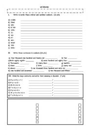 English Worksheet: Ordinal, cardinal numbers, days, months and family