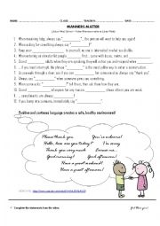 English Worksheet: Manners matter