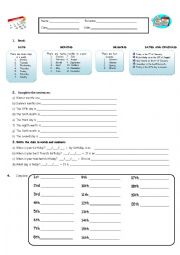 English Worksheet: Days of week, months, seasons and cardinal numbers