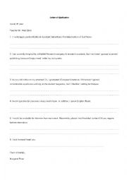 English Worksheet: Letter of Application 