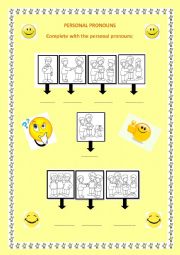 English Worksheet: activity about personal pronouns