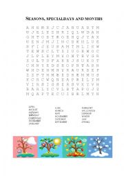Wordsearch months/seasons/special days