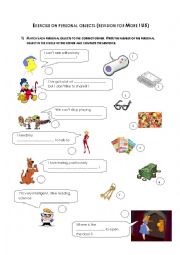 English Worksheet: Exercise on personal objects