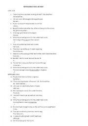 English Worksheet: PAEG REPHRASINGS: REVIEW