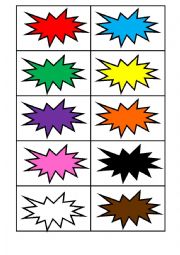 English Worksheet: Memory colours, shapes and numbers