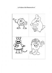 English Worksheet: Describe the monsters