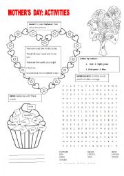 English Worksheet: Mothers Day activities
