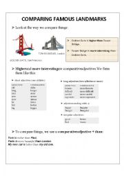 English Worksheet: Comparing famous landmarks