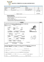 Test Present Continuous and Simple