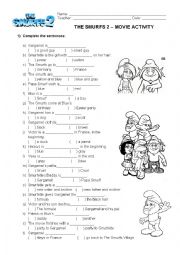 English Worksheet: The Smurfs 2