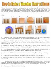 English Worksheet: How to Make a Wooden Chair at Home - Imperative