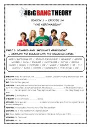 English Worksheet: BIG BANG THEORY - THE NERDMABELIA