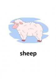 English Worksheet: Farm animals flashcards. 10 flashcards fully editable